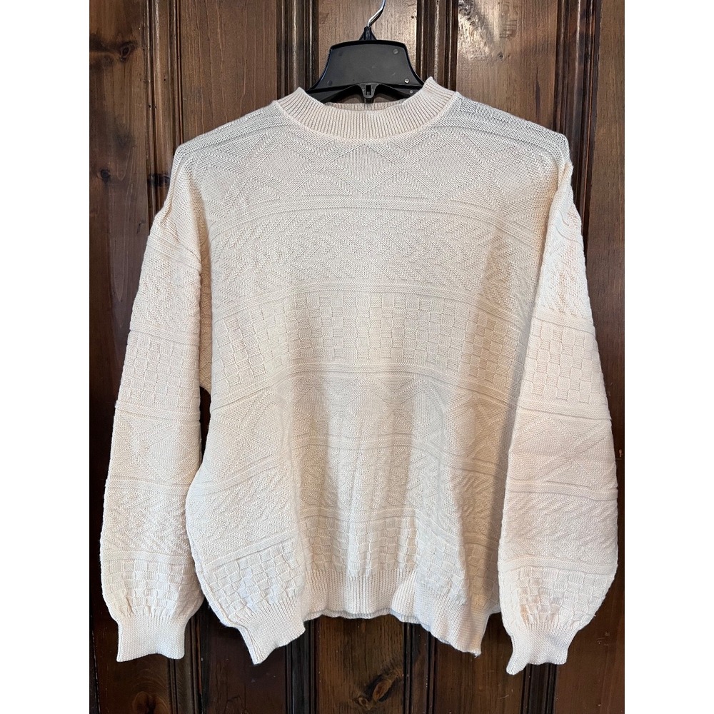 VTG Armor-Lux Quimper Wool Fisherman/Marine Ivory Sweater France Mens Medium